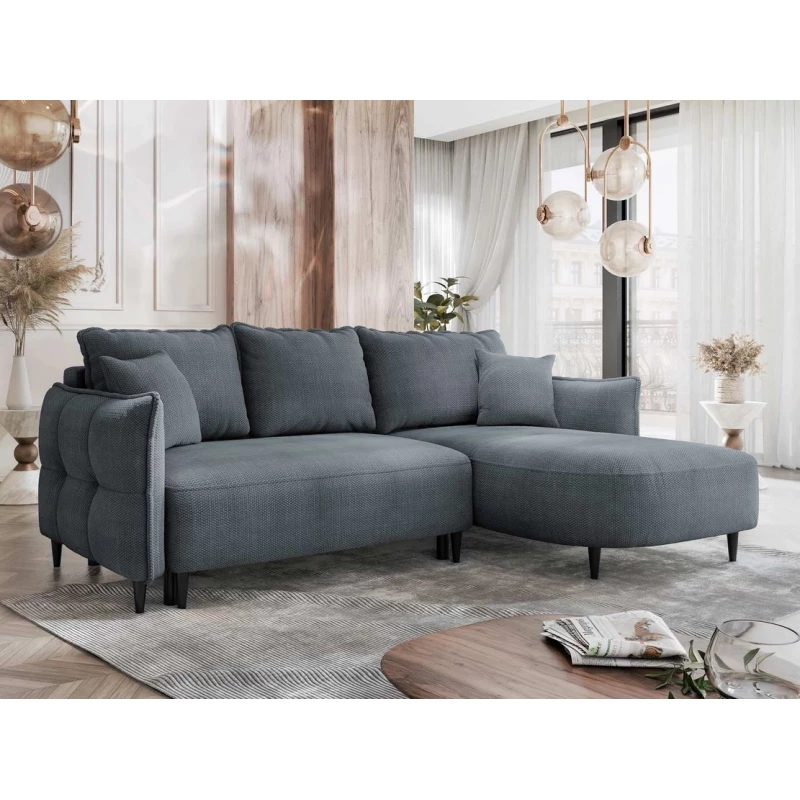 Rohová sedačka s úložným prostorem KLORA - tmavá šedá, pravý roh