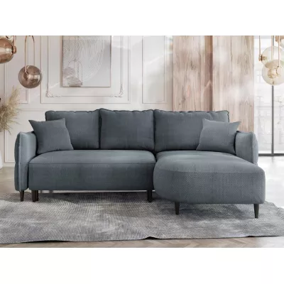 Rohová sedačka s úložným prostorem KLORA - tmavá šedá, pravý roh