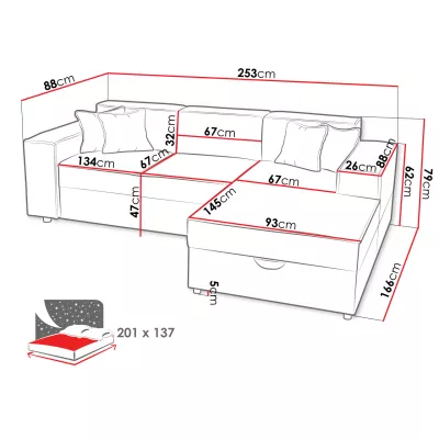 Rohová sedačka na každodenní spaní BOKSIA - zelená, levý roh