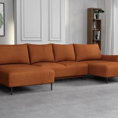 Rozkládací rohová sedačka do U SULMA - hnědá