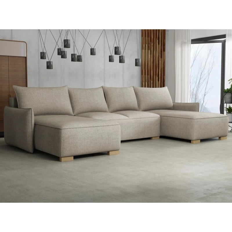 Sedačka do U s úložným prostorem MOLENCIA - béžová