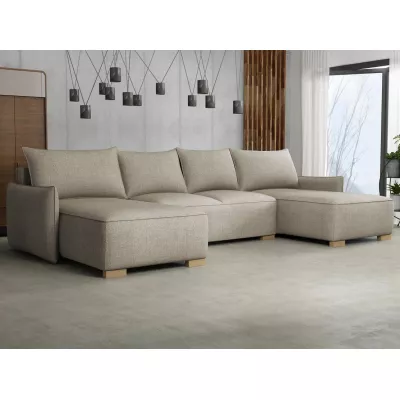 Sedačka do U s úložným prostorem MOLENCIA - béžová