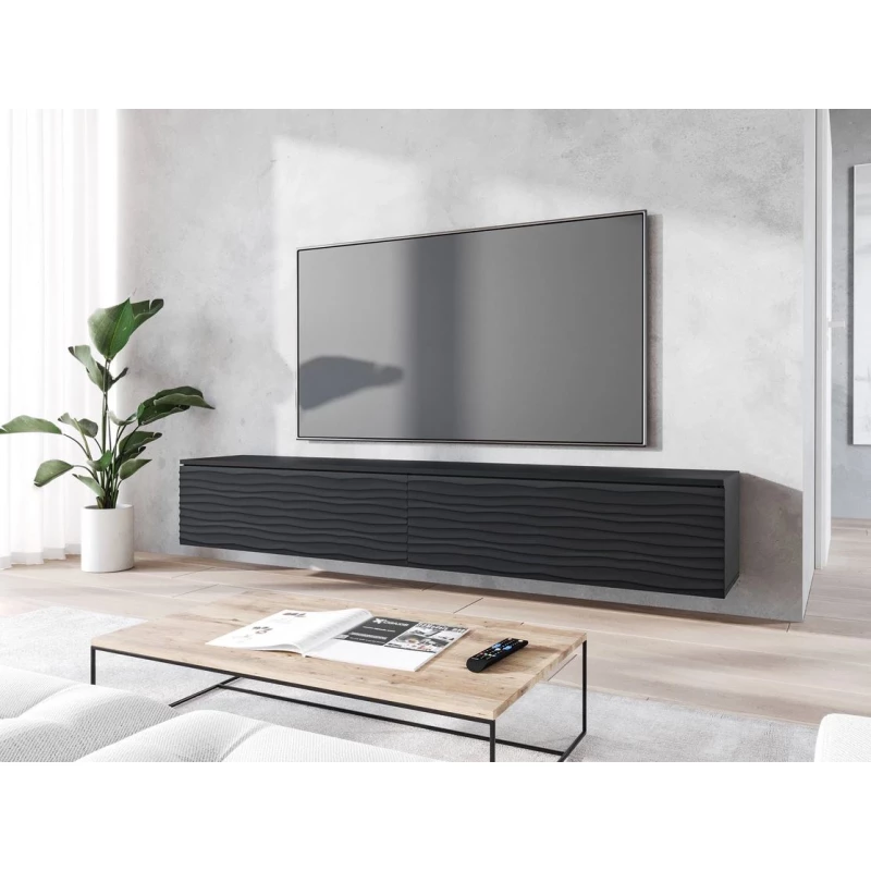 TV stolek s LED osvětlením 180 cm WILLA D - černý grafit 2