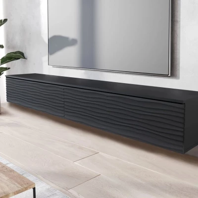 TV stolek s LED osvětlením 180 cm WILLA D - černý grafit 2