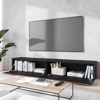TV stolek s LED osvětlením 180 cm WILLA D - černý grafit 2