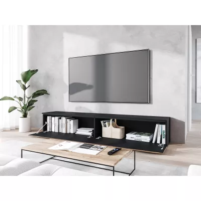 TV stolek s LED osvětlením 180 cm WILLA D - černý grafit 2