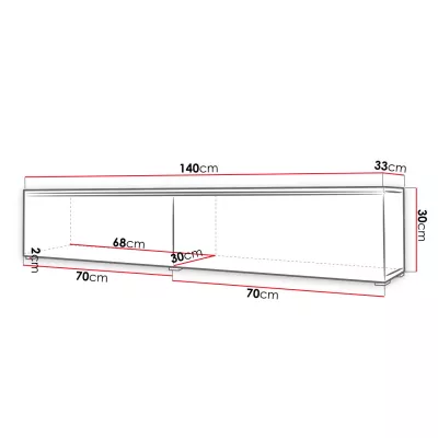 TV stolek 140 cm WILLA D - černý grafit 1
