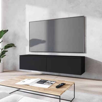 Televizní skříňka s LED osvětlením 140 cm WILLA D - černá grafitová