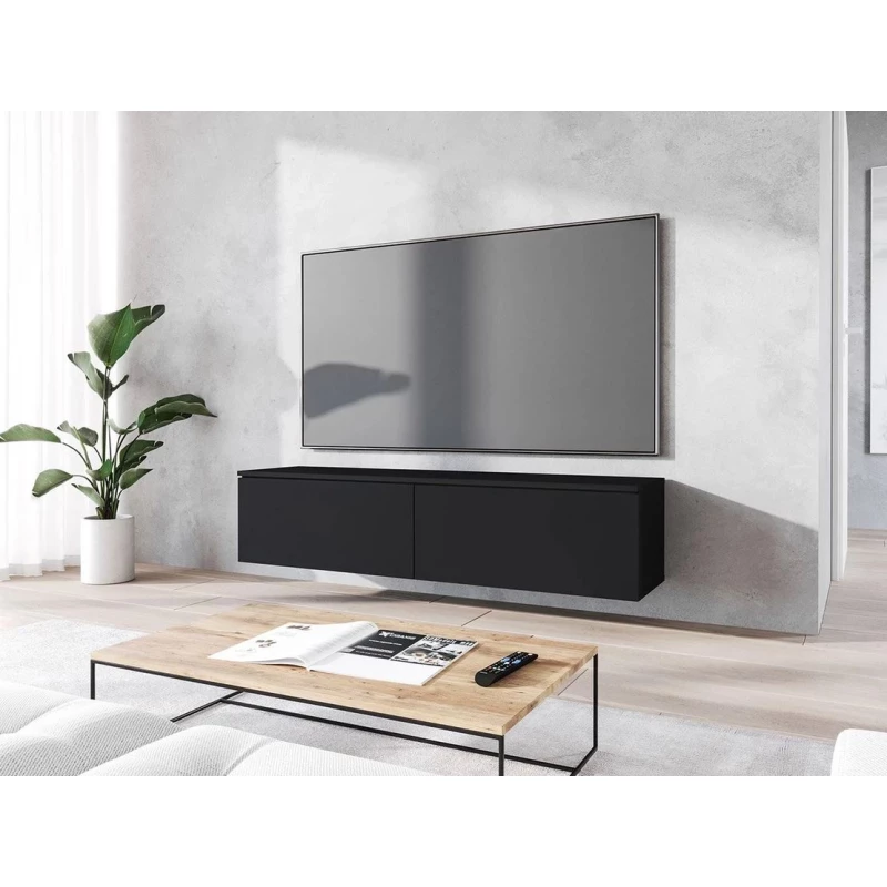 Televizní skříňka s LED osvětlením 140 cm WILLA D - černá grafitová