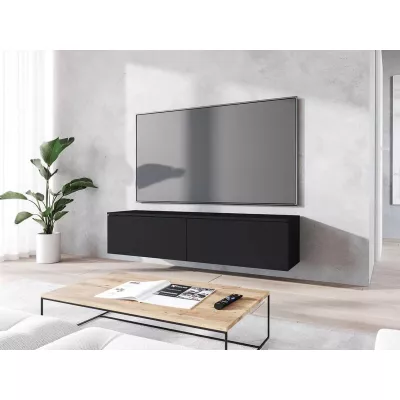 Televizní skříňka s LED osvětlením 140 cm WILLA D - černá grafitová