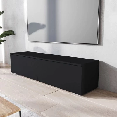 Televizní skříňka s LED osvětlením 140 cm WILLA D - černá grafitová