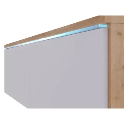 Televizní skříňka s LED osvětlením 140 cm WILLA D - černá grafitová