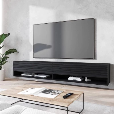 TV stolek s LED RGB osvětlením 180 cm WILLA A - černý grafit 2