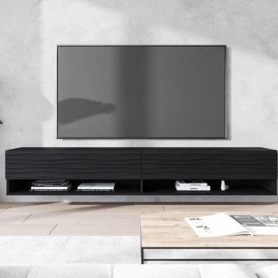 TV stolek s LED RGB osvětlením 180 cm WILLA A - černý grafit 2