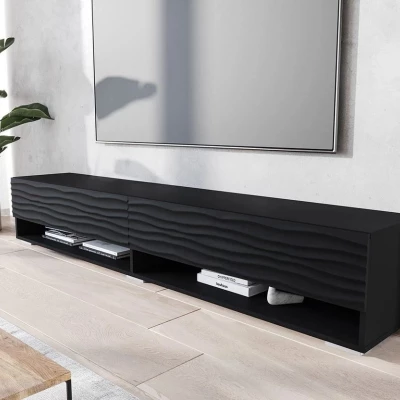 TV stolek s LED RGB osvětlením 180 cm WILLA A - černý grafit 2