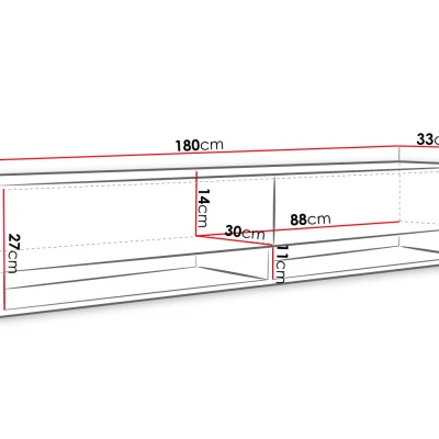 TV stolek s LED RGB osvětlením 180 cm WILLA A - bílý