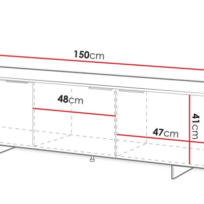 Televizní stolek se skříňkami 150 cm DEASY - pískový béžový