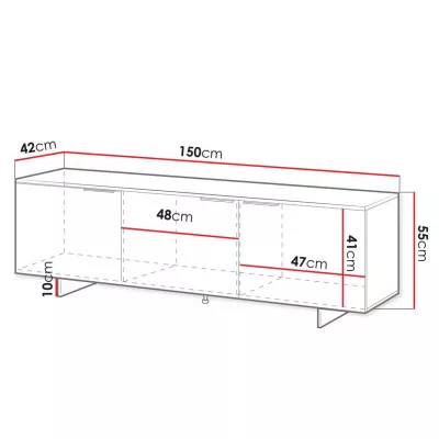 Televizní stolek se skříňkami 150 cm DEASY - pískový béžový