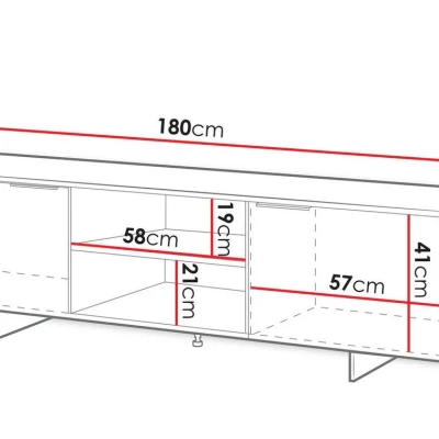 Televizní stolek s poličkami 180 cm DEASY - pískový béžový