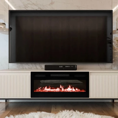 TV stolek s elektrickým krbem REMY - kašmír