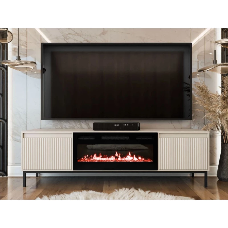 TV stolek s elektrickým krbem REMY - kašmír