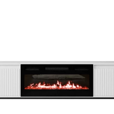 TV stolek s elektrickým krbem REMY - bílý