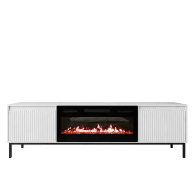 TV stolek s elektrickým krbem REMY - bílý