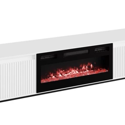 TV stolek s elektrickým krbem REMY - bílý