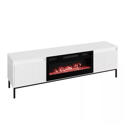 TV stolek s elektrickým krbem REMY - bílý