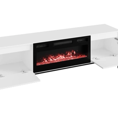 TV stolek s elektrickým krbem REMY - bílý