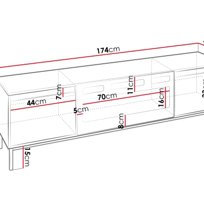 TV stolek s elektrickým krbem REMY - bílý