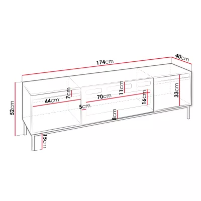 TV stolek s elektrickým krbem REMY - kašmír