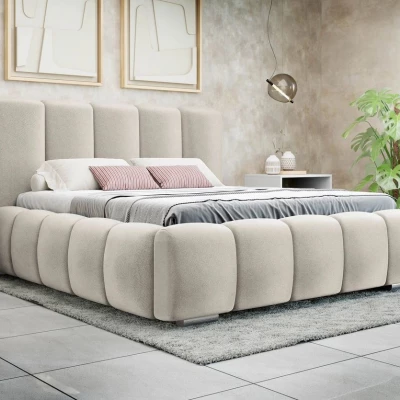 Čalouněná manželská postel 160x200 MIDKIFF - špinavá bílá