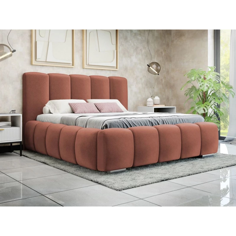 Čalouněná manželská postel 160x200 MIDKIFF - indická růžová