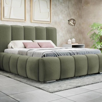 Čalouněná manželská postel 160x200 MIDKIFF - khaki