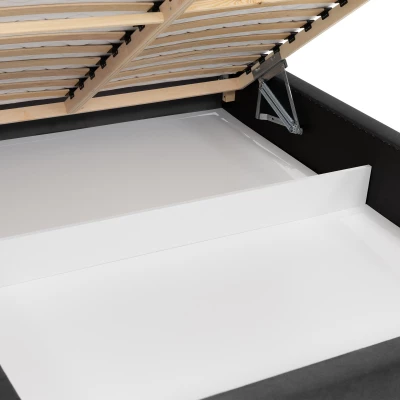 Manželská čalouněná postel 160x200 AMOL - špinavá bílá