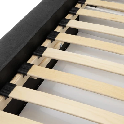 Manželská čalouněná postel 160x200 AMOL - špinavá bílá