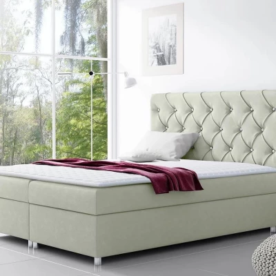 Hotelová dvoulůžková postel 180x200 NITKA - slonovinová kost + topper ZDARMA