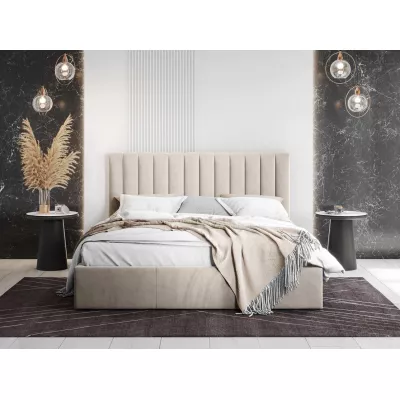 Čalouněná jednolůžková postel 120x200 SELHOM - béžová