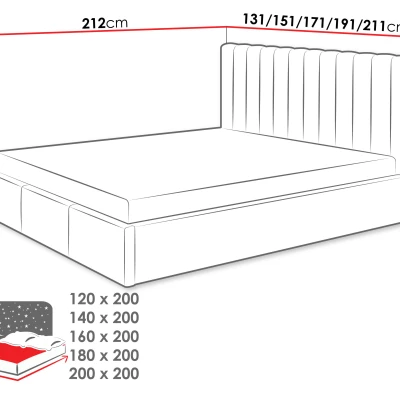 Čalouněná jednolůžková postel 120x200 SELHOM - béžová