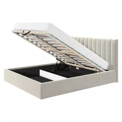 Čalouněná jednolůžková postel 120x200 SELHOM - béžová