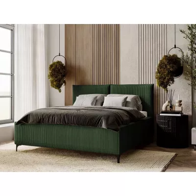 Čalouněná manželská postel 160x200 SKUMA - zelená
