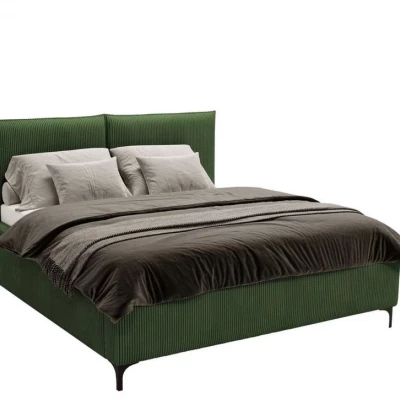 Čalouněná manželská postel 160x200 SKUMA - zelená