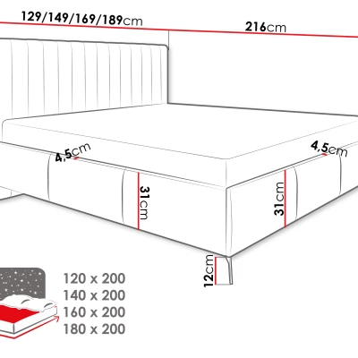 Jednolůžková postel s úložným prostorem 120x200 TANIX - béžová
