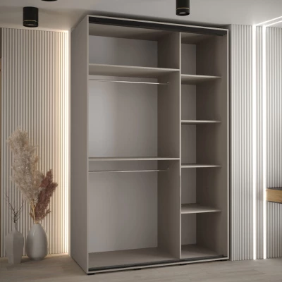 Vysoká šatní skříň 150 cm HERONA - kašmír / černá