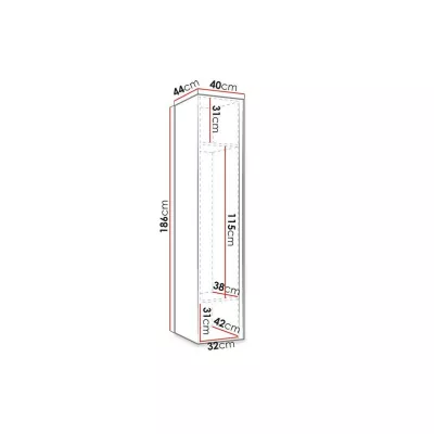 Předsíňová skříň 40 cm SELAND - grafitová