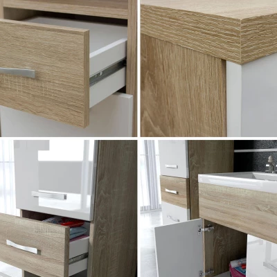 Koupelnová sestava s umyvadlem WINNA - kaštan / černá grafitová