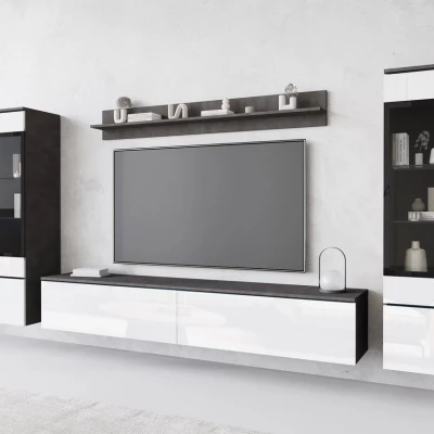 Obývací stěna WANDA 2 - matera / lesklá bílá