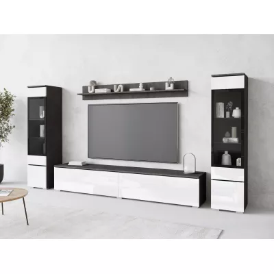 Obývací stěna WANDA 2 - matera / lesklá bílá