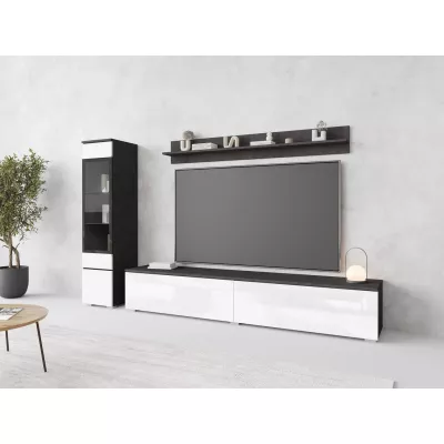 Obývací stěna WANDA 1 - matera / lesklá bílá